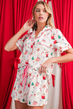 White Christmas Spirits Shirt 2pcs Shorts Pajama Set