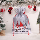 Christmas Decoration Linen Printed Forest Man Drawstring Gift Packaging Bag Children's Festival Candy Gift Bag