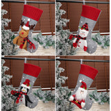 Holiday Socks Creative Cartoon Old Man Snowman Elk Decoration Gift Bag Christmas Home Decoration