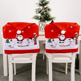 Christmas decoration supplies creative non-woven fabric elderly snowman chair cover red printed chair cover stool cover