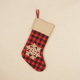 Large plaid cloth socks Christmas socks decoration gift bag Candy socks gift bag