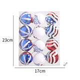 American Independence Day Christmas Plastic Balls Christmas Tree Decoration Hand drawn Ball Set