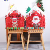 Christmas New Printed Chair Set Cartoon Old Man Snowman Chair Set Restaurant Bar Dining Table Christmas Decorations