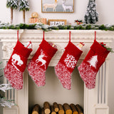 Christmas decoration products, knitted velvet, Christmas socks, snowflake red gift socks, gift bags