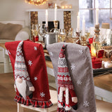 Christmas Decorations Faceless Elderly Chair Cover Back Decoration Chair Cover Linen Christmas Chair Cover