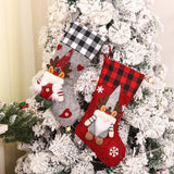 Christmas decoration supplies, grid edge 3D couple faceless dolls, Christmas socks, Christmas Eve gift bags, candy bags