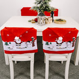 Christmas decoration supplies creative non-woven fabric elderly snowman chair cover red printed chair cover stool cover