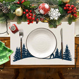 Christmas placemat reindeer print decoration insulation mat kitchen dining table coaster