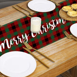 Christmas red black checkered white linen table flag cabinet decoration table flag restaurant dining table tablecloth tablecloth tea flag