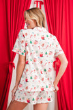 White Christmas Spirits Shirt 2pcs Shorts Pajama Set