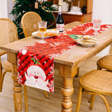 Santa Claus decoration table flag, elderly home atmosphere decoration table flag, Christmas snowman tablecloth