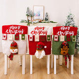 Christmas Decoration Supplies Christmas Cartoon 3D Elderly Chair Cover Snowman and Elk Chair Cover