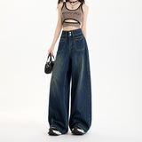 Wide-Leg Pants Simple and Versatile Slimming Straight Leg Floor-Length Pants for Women
