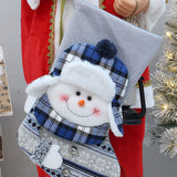 Christmas New Product Blue Knitted Fabric Christmas Party Decoration Socks Gift Bag Christmas Tree Pendant Accessories