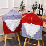 Santa Claus, red hat, Christmas chair cover, Christmas home restaurant decoration, chair cover