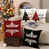 Christmas tree snowflake pillow cover holiday party living room sofa decoration pillowcase linen cushion cover