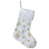 Christmas Decorations Christmas Socks Bag Embroidered Snowflake Beads Large Christmas Decorations Gift Socks