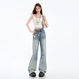 Women's Sexy Flared Pants Versatile New Fit Slimming Wide-Leg Flare Jeans