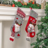 Christmas decoration supplies 3D couple faceless figurine fireplace Christmas socks Christmas Eve gift bag Candy bag