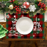 Santa Claus letter printed table mat Christmas restaurant white linen table mat living room dining table