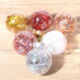 Christmas Ball Transparent PET Laser Silk Grass Ball Christmas Tree Pendant Decoration Props 4PCS per box
