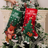 Christmas decorations, colorful prints, Christmas socks, Santa Claus gift socks, snowman gift bags, red and green leg hanging Christmas socks