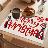 Christmas meal mat linen candy letter printed table mat living room dining table decoration insulation mat