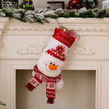 Christmas Decorative Socks 3D Elderly Elk Knitted Socks Children's Gift Bag Red Christmas Socks