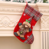Christmas socks, gift bags, Santa Claus bells, checkered socks, Christmas decorations