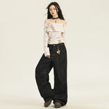 Casual Loose Wide-Leg Jeans Women Straight Leg Floor-Length Pants