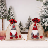 Christmas Decorations Cartoon Linen Drawstring Faceless Doll Candy Bag Forester Apple Bag Doll Gift Bag