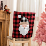 Christmas decorations, red and black checkered elderly snowman chair covers, home decor, restaurants and other decoration items
