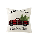 Christmas Pillow with Red Letter Elk Printed Cushion Cover and Linen Pillow Cover