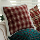 Christmas Plush Plaid Pillowcase Living Room Sofa Decoration Home Sofa Cushion Pillow