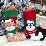Christmas Decorations Cartoon 3D Creative Cat and Dog Socks Christmas Candy Bags Home Decoration Pendants