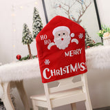 Santa Claus Snowman Chair Cover Christmas Banquet Fabric Chair Stool Backrest Decorative Bag Red Christmas Chair Cover