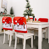 Christmas decoration supplies creative non-woven fabric elderly snowman chair cover red printed chair cover stool cover