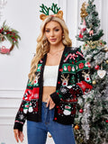 Autumn and winter new sweater jacket women's casual long sleeved Christmas sweater