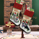 Christmas Socks Decorations Pet Christmas Fireplace Christmas Tree Pendant Gift Bag Socks