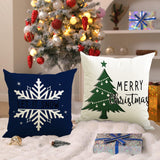 Christmas tree snowflake pillow cover holiday party living room sofa decoration pillowcase linen cushion cover
