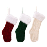 Christmas decoration products, knitted Christmas socks, high-end woolen socks, Christmas gift socks, green gift bags