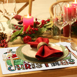 Cake linen placemat Christmas kitchen restaurant decoration insulation mat printed snowman table mat