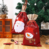 Christmas decorations, Christmas gift bags, Christmas candy bags, Santa Claus burlap gift bags, tote bags