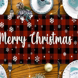 Christmas table flag holiday party restaurant decoration tablecloth linen checkered printed dining table tablecloth mat