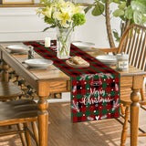 Christmas red black checkered white linen table flag cabinet decoration table flag restaurant dining table tablecloth tablecloth tea flag