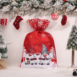 Christmas Decoration Linen Printed Forest Man Drawstring Gift Packaging Bag Children's Festival Candy Gift Bag