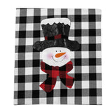 Christmas decorations, red and black checkered elderly snowman chair covers, home decor, restaurants and other decoration items
