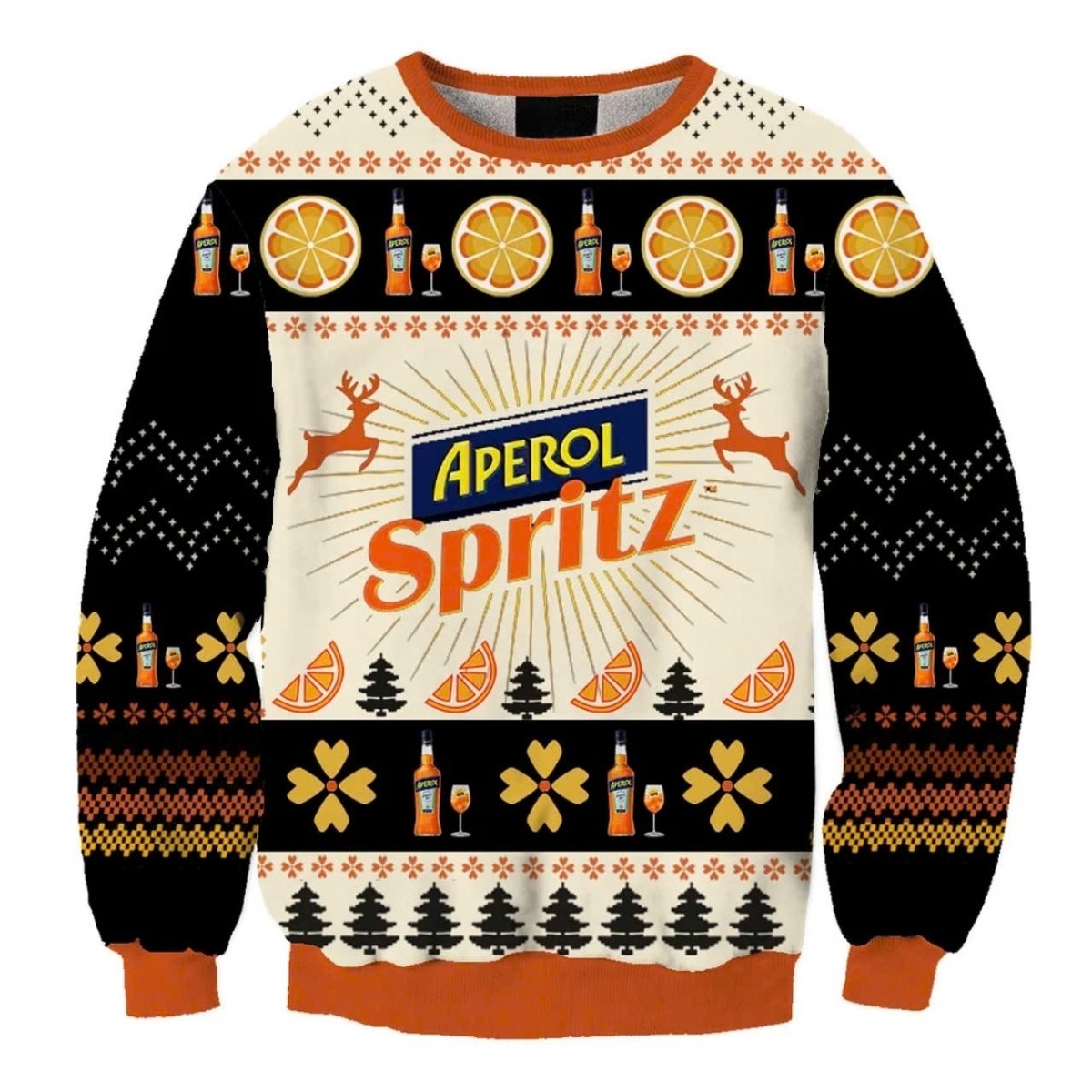 Aperol Spritz Christmas Four Leaf Clover Ugly Sweater