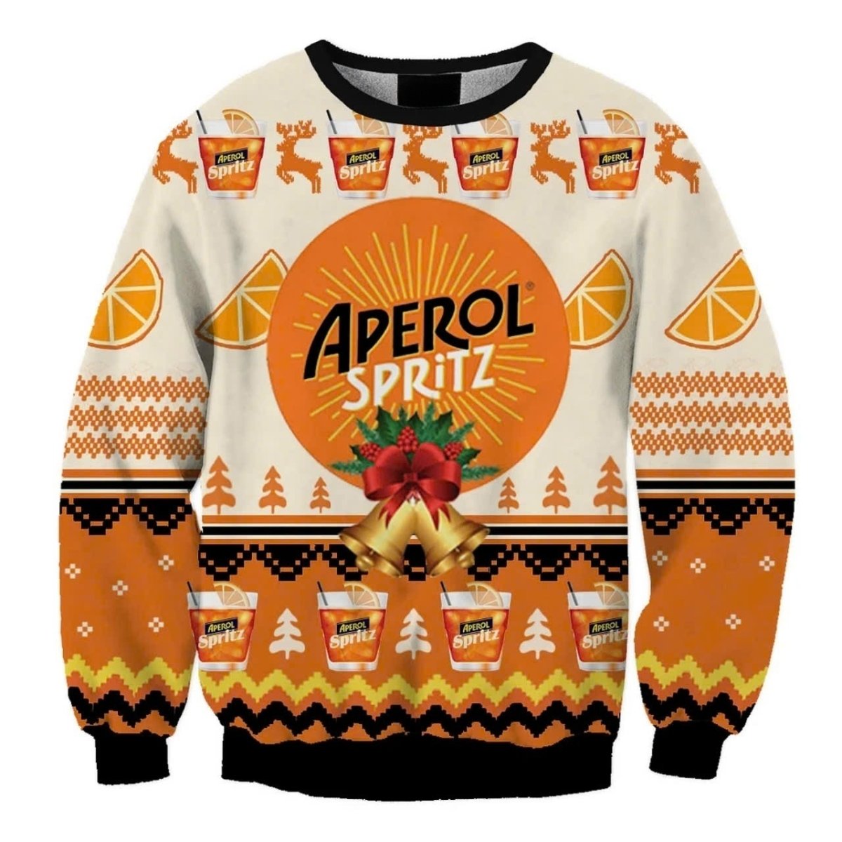 Aperol Spritz Christmas Jingle Bells Ugly Sweater