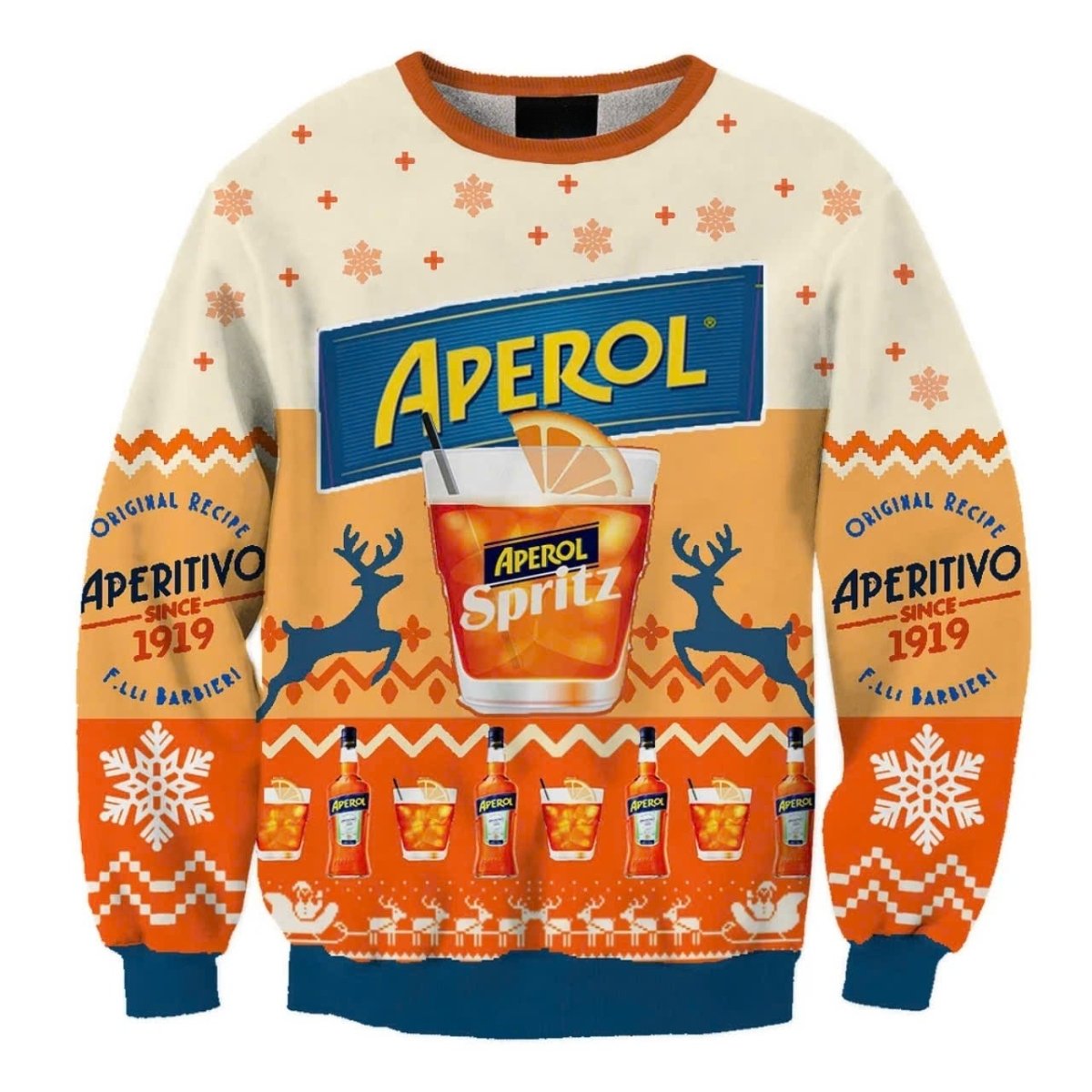 Aperol Spritz Snowing Christmas Ugly Sweater